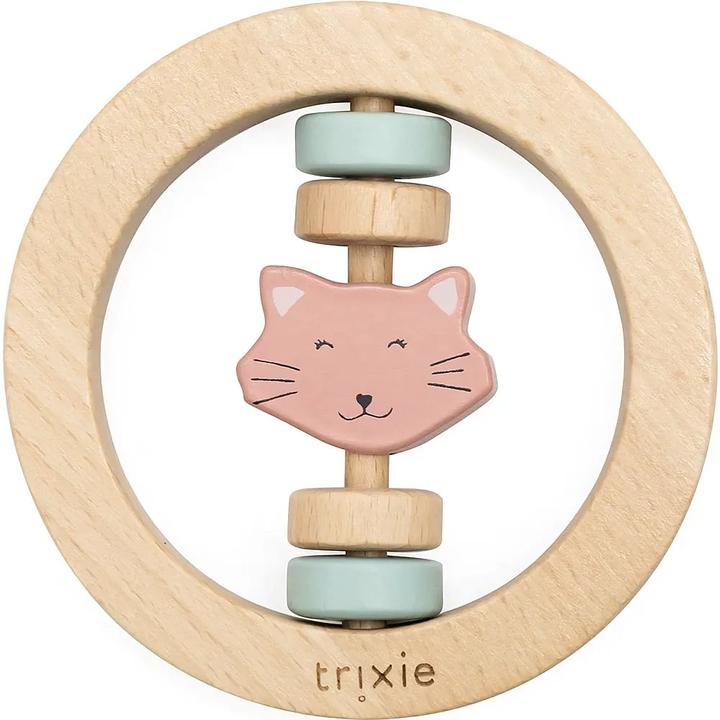 Actual product image Trixie Baby Wooden rattle round cat