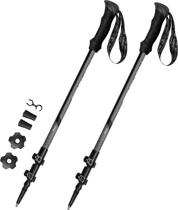 Actual product image Spokey Trekking poles gray black ZION (105 - 135 cm)