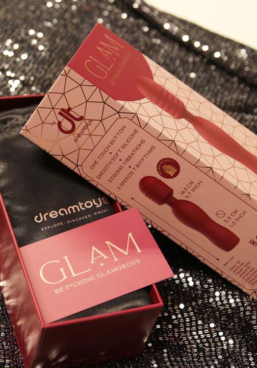 Actual product image Dreamtoys Dream Toys Glam Travel Wand Vibrator Purple 14.5 cm