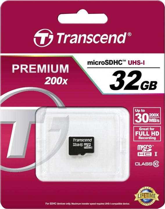 Produktbild Transcend microSDHC Card (32 GB, microSDHC, U1)