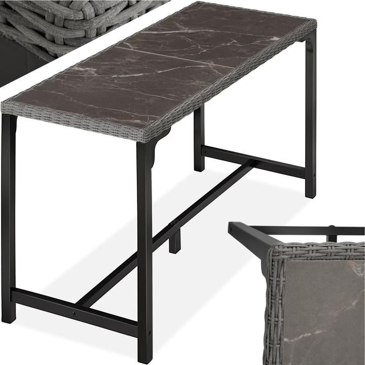 Produktbild tectake Rattan Bartisch Lovas 161x64,5x99,5cm (161 x 64.50 x 99.50 cm)