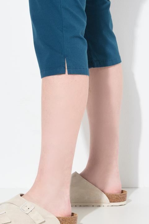 Image du produit Ulla Popken Pantalon capri, fentes d'ourlet, passants de ceinture, coton bio (44)