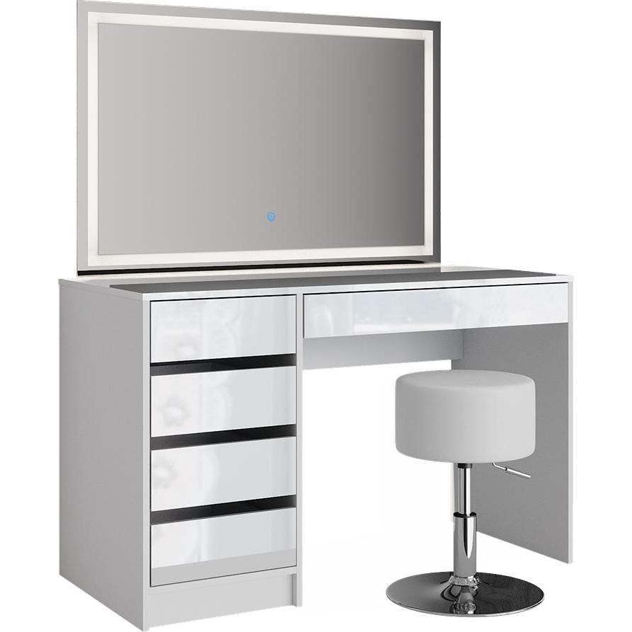 Vicco, Schminktisch, Sherry mit Hocker und Beleuchtung (120 x 55 x 75 cm)