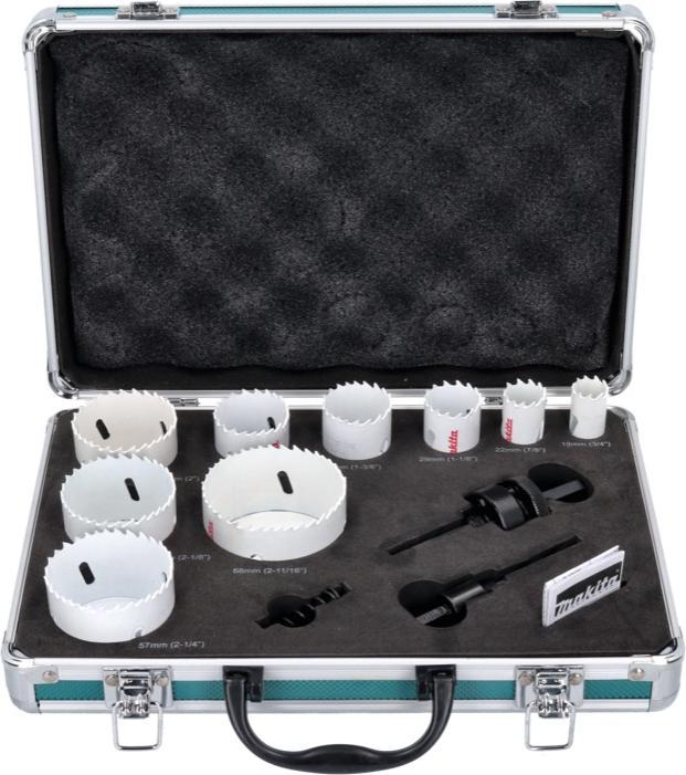 Immagine prodotto Makita Set di seghe a tazza (19, 22, 29, 35, 38, 51, 54, 57, 68 mm)