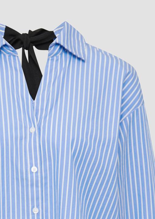Produktbild S.Oliver Bluse Gestreifte Popeline-Bluse im Relaxed Fit mit Schleifen-Detail (38)