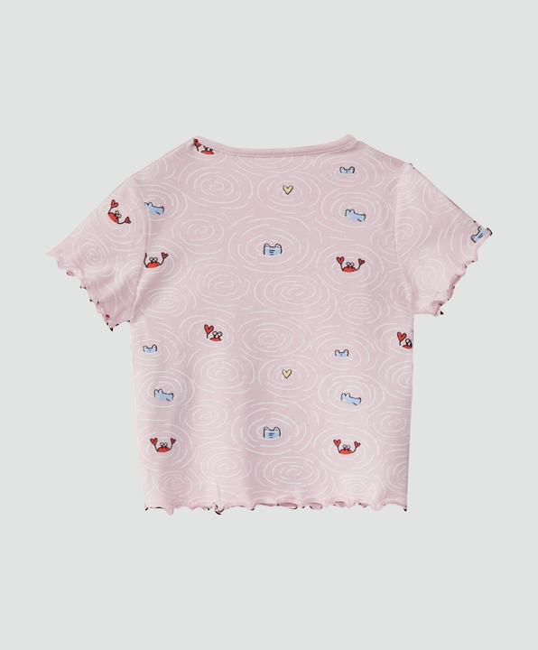 Produktbild S.Oliver T-Shirt Jersey-Shirt mit All-over-Print und Rollsaum (80)