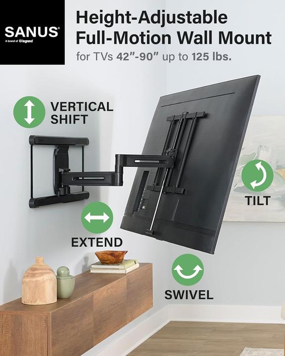 Produktbild Sanus TV-mount Full Motion 4D Max Vesa 600x400 42"-90" Black (Wand, 56.70 kg, 42" - 90")