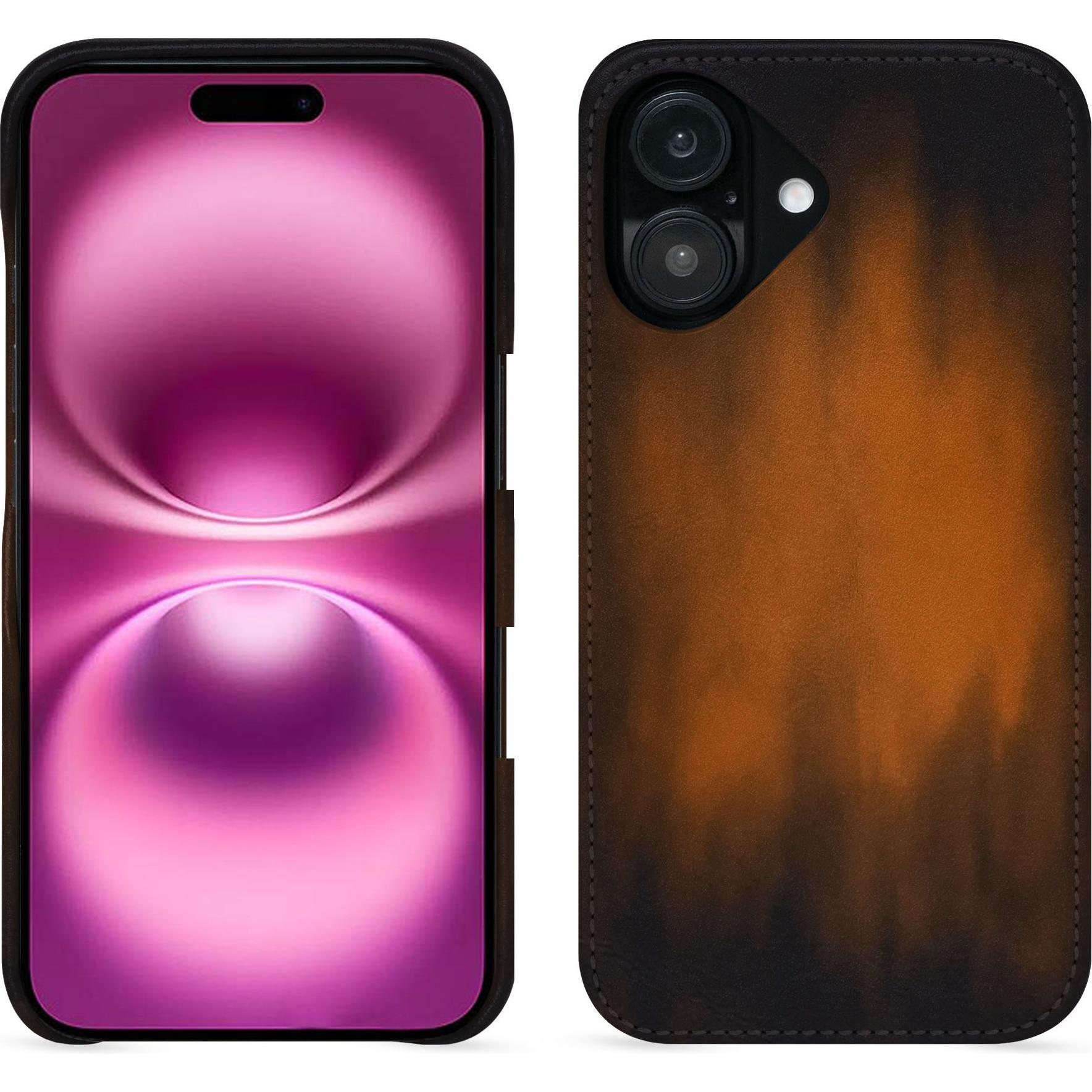 Noreve Lederschutzhülle (Apple iPhone 16 Plus), Smartphone Hülle, Braun