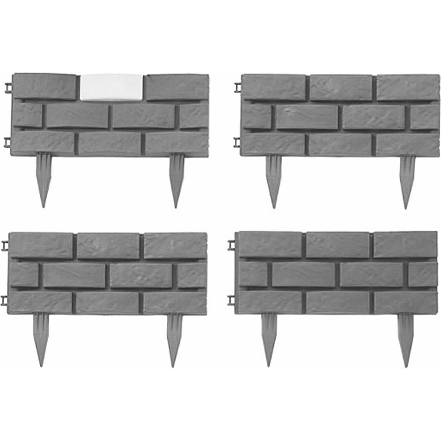 HTI-Living, Rasenkante, Beeteinfassung Nessa Solar Steinmauer 4-teilig Grau (174 cm)
