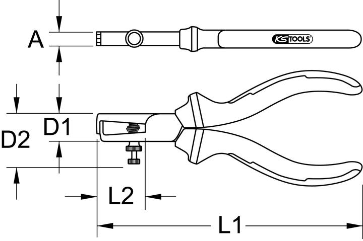 Produktbild KS Tools ERGOTORQUE Abisolierzange, 165mm (165 mm)