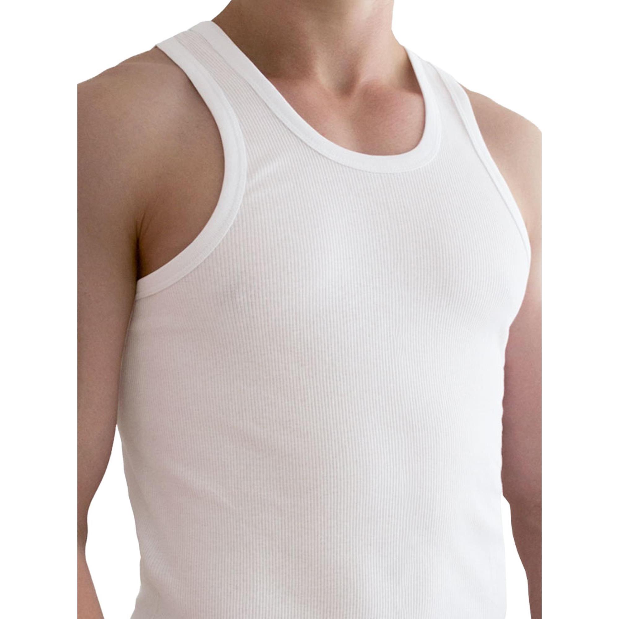 Normani, Herren, Shirt, 5 Stück Herren-Unterhemd Doppelripp, Weiss, (4XL)