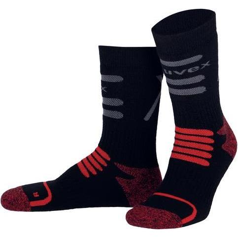 Uvex Safety, Herren, Socken, Thermosocken, Rot, Schwarz, (Einzelpack, 43 - 46)