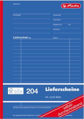 Image du produit Herlitz Formulaire d'expédition, de livraison Carnet de bons de livraison 204 (40x)