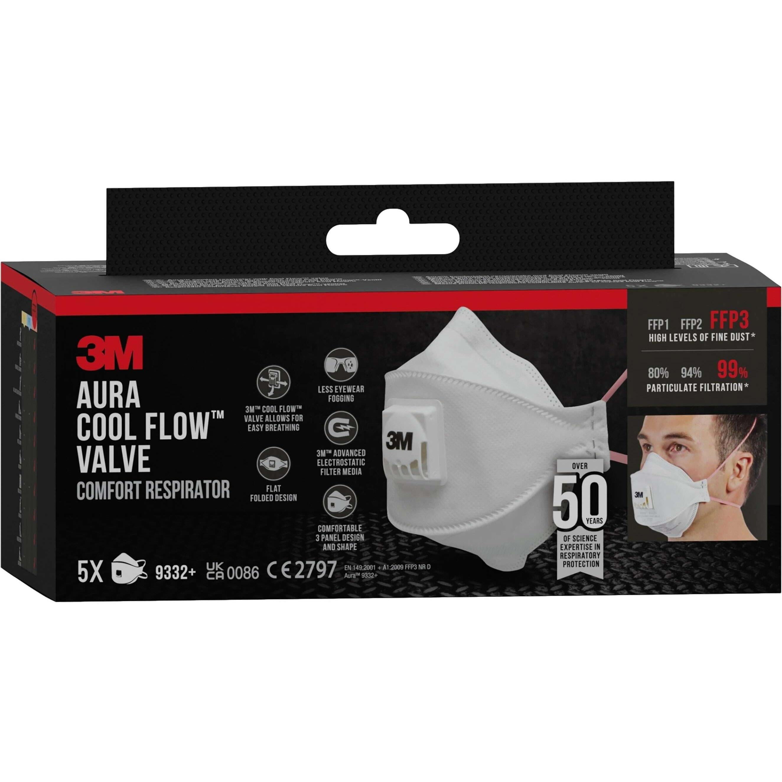 3M, Maschera respiratoria, Atemschutzmaske (FFP3, 5x)