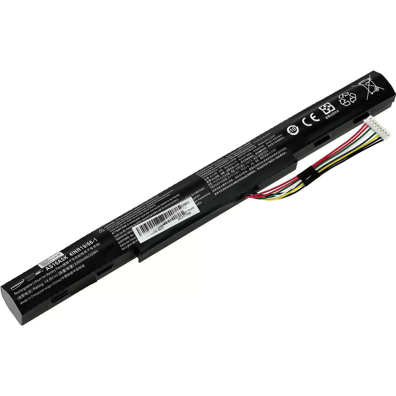 AccuCell Akku für Laptop Acer Aspire E5-575G / E5-523G / Typ AS16A5K - 14,6V - 2200 mAh (2200 mAh), Notebook Akku, Schwa...