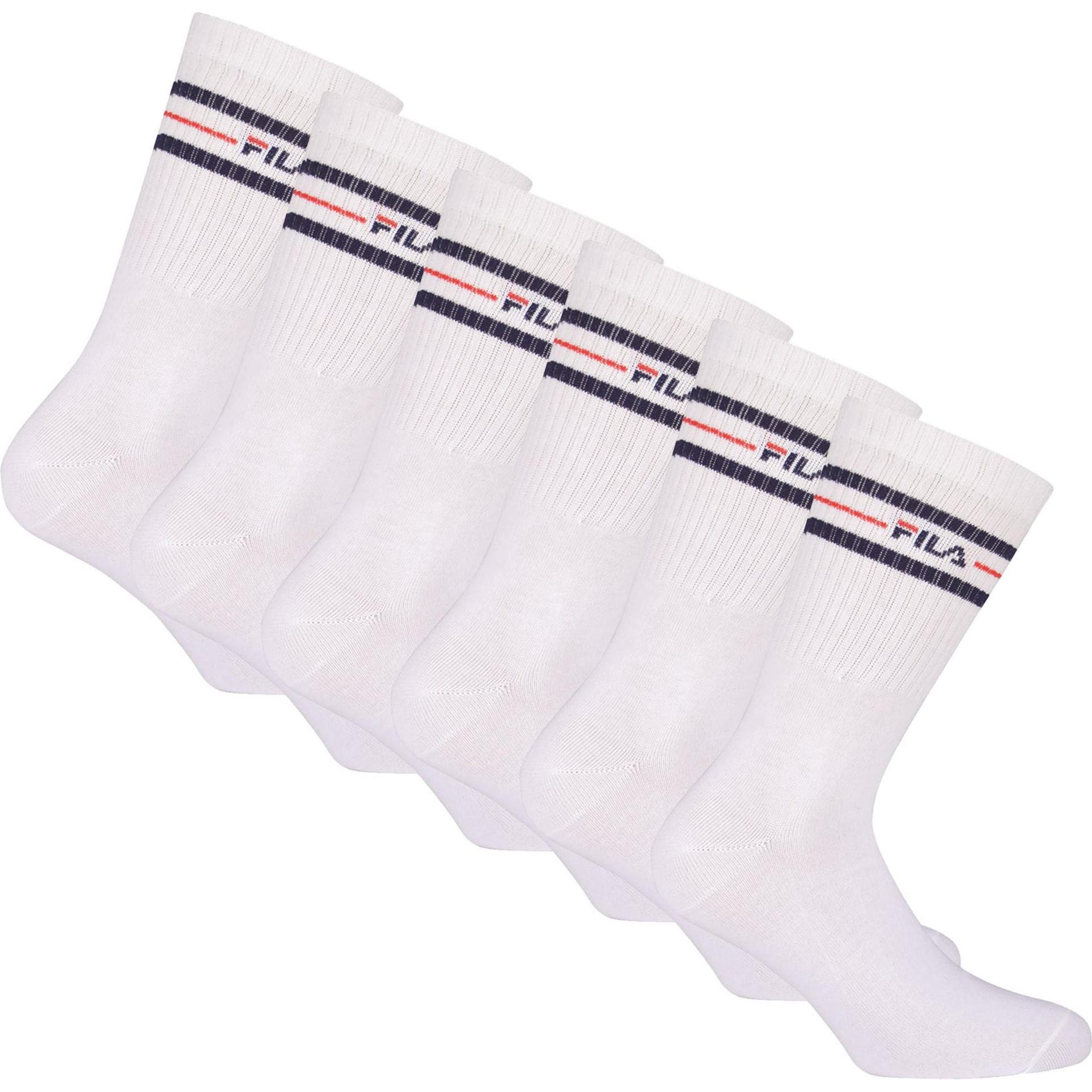 FILA, Herren, Socken, Socken Sportlich Bequem sitzend, Weiss, (6er Pack, 39 - 42)