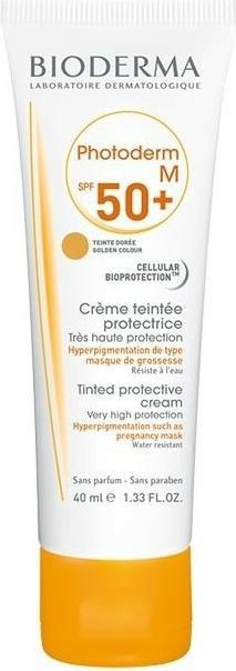 Actual product image Bioderma Photoderm M SPF50+ dorée (Sun cream face, SPF 50, 40 ml, 150 g)
