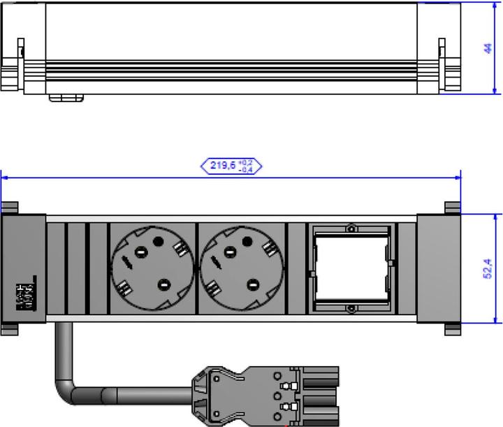 Actual product image Bachmann Power Frame (2x, CEE 7/3)