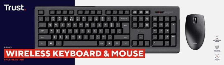 Actual product image Trust Primo Keyboard Mouse included RF Wireless QWERTY US English Black (US, Wireless)