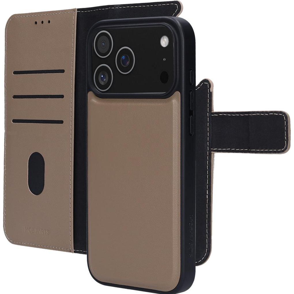 Mobiparts Leather 2 in 1 Wallet Case Apple iPhone 17 Pro Max Taupe (Apple iPhone 17 Pro Max), Cover smartphone, Marrone