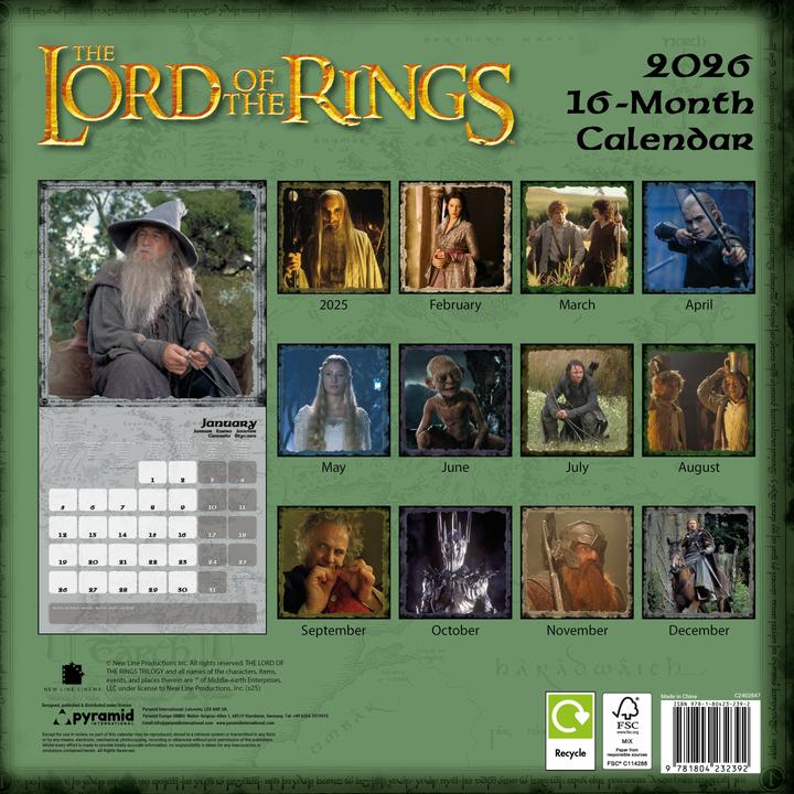 Image du produit Pyramid The Lord of the Rings Square Calendar 2026 30x30 (Spécial)