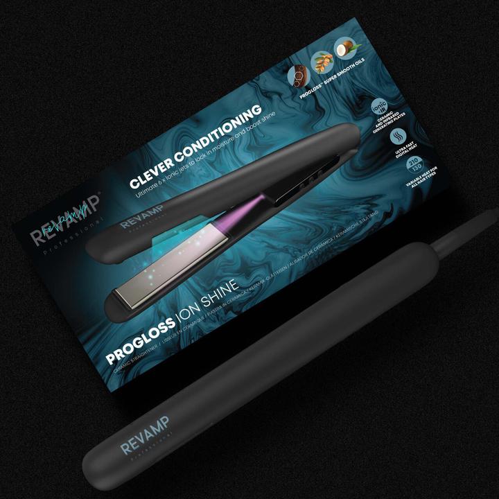 Actual product image Revamp Progloss Ion Shine stijltang met ionentechnologie - 6 ionic stralen voor perfect glad haar en plu (Straightening iron)