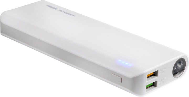 RealPower Li-Ion, 1/2., 2xUSB, LED (12000 mAh, 44.40 Wh)