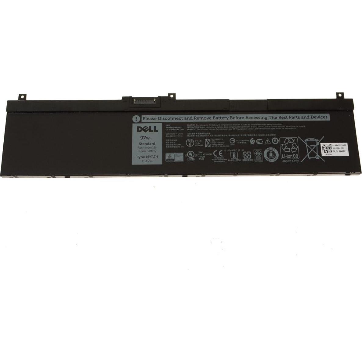 Dell Battery 97WHR 6 Cell Lithium (6 Zellen, 8070 mAh), Notebook Akku, Silber
