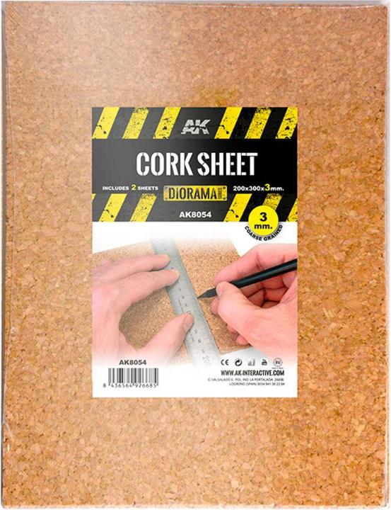 Image du produit AK Interactive CORK SHEETS - COARSE GRAINED / LAMINAS CORCHO - GRANO GRUESO - 200 x 300 x 3mm (2 SHEETS/LAMINAS)