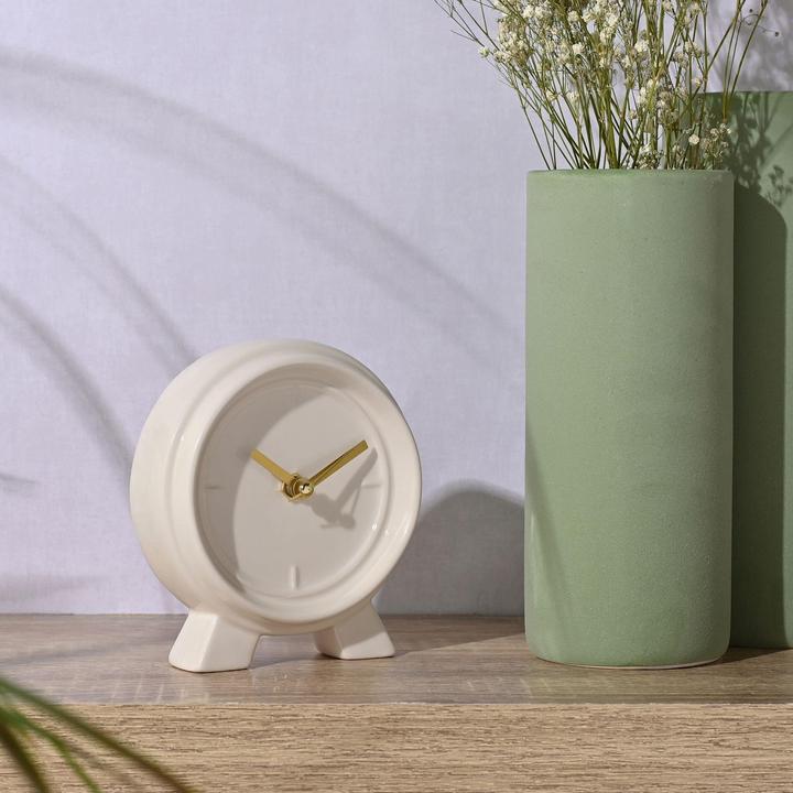 Actual product image Interval Ceramic Mantle Clock - Soft Cream