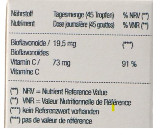 Nährwerte und Zutaten GSE Citroplus 800 Bio liq (1 Stück, Flüssigkeit, 137 g)