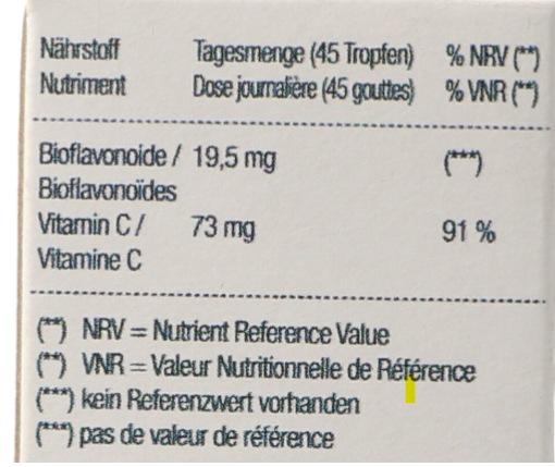 Valeurs nutritives et ingrédients GSE CitroPlus 800 bio liq (1 pièce(s), Liquide, 137 g)