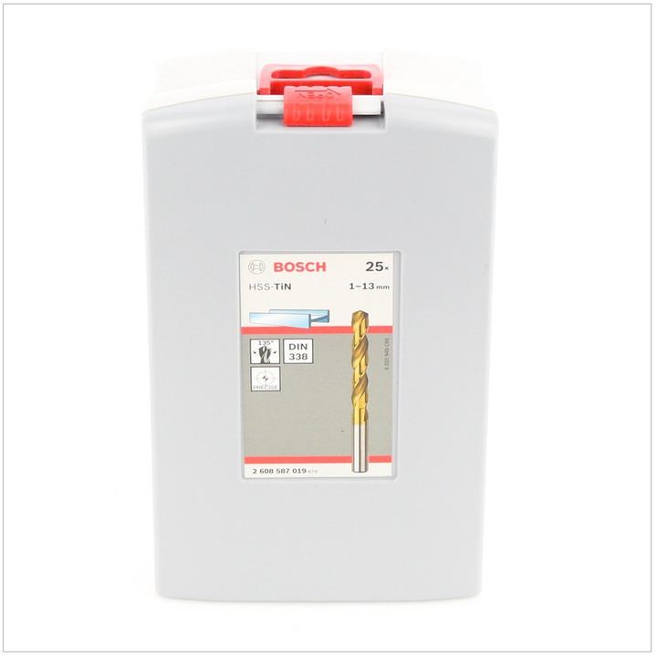 Produktbild Bosch Professional Zubehör Metallbohrer-Set HSS-TiN, ProBox, 25-teilig (1 mm, 1.5 mm, 2 mm, 2.5 mm, 3 mm, 3.5 mm, 4 mm, 4.5 mm, 5 mm, 5.5 mm, 6 mm, 6.5 mm, 7 mm, 7.5 mm, 8 mm, 8.5 mm, 9 mm, 9.5 mm, 10 mm, 10.5 mm, 11 mm, 11.5 mm, 12 mm, 12.5 mm, 13 mm)