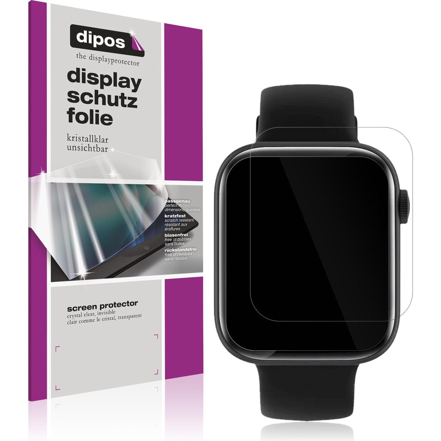 Dipos Displayschutzfolie Crystalclear, Smartwatch Schutzfolie, Transparent