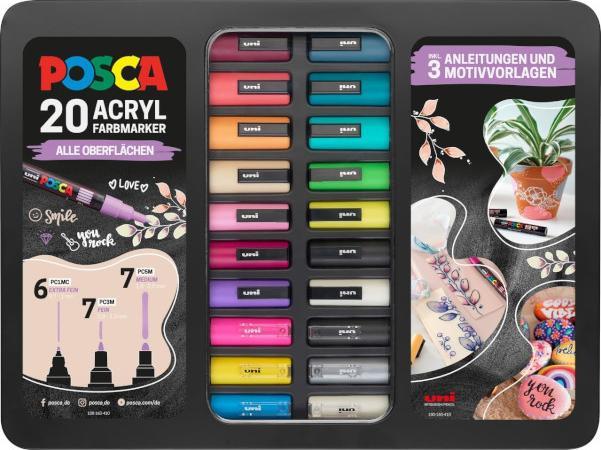 Produktbild Posca Marker Metallbox Pop Colours (Mehrfarbig, 20 x)