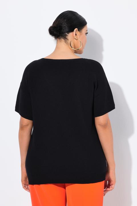 Produktbild Ulla Popken Pullover, Rippstruktur, V-Ausschnitt, Halbarm (50, 52)