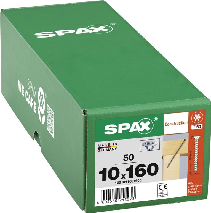 Actual product image Spax Countersunk Multi-Head T-Star Plus T 50 Fully Threaded Cut Tip Wirox (50 Screws per piece)