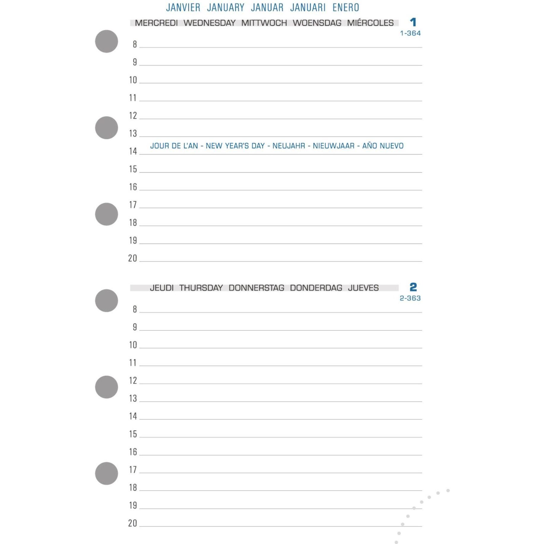 Exacompta, Kalender, Nachfllung fr Exatime 14, 2 Tag/Woche, 2023
