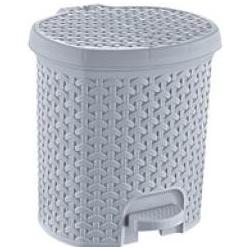 Thumbnail - keeeper Tret-Kosmetikeimer "tjark", 5,5 Liter, nordic-grey Tret-Abfalleimer, Rattan-Optik, mit Tretpedal, Abfalleimer, G...
