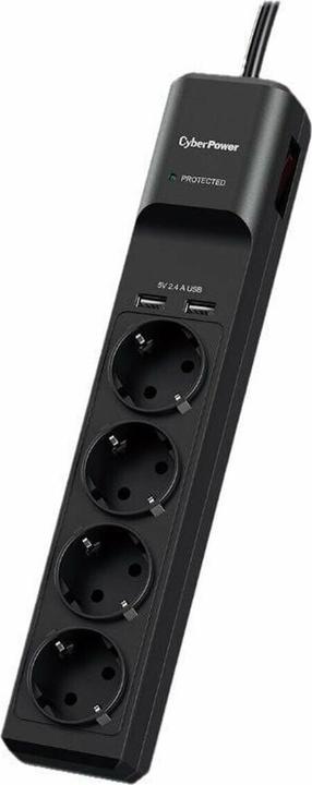 Produktbild Cyberpower Prof. 4xSchuko/2xUSB Überspannungsschutz (4 x, CEE 7/3, 1.80 m)