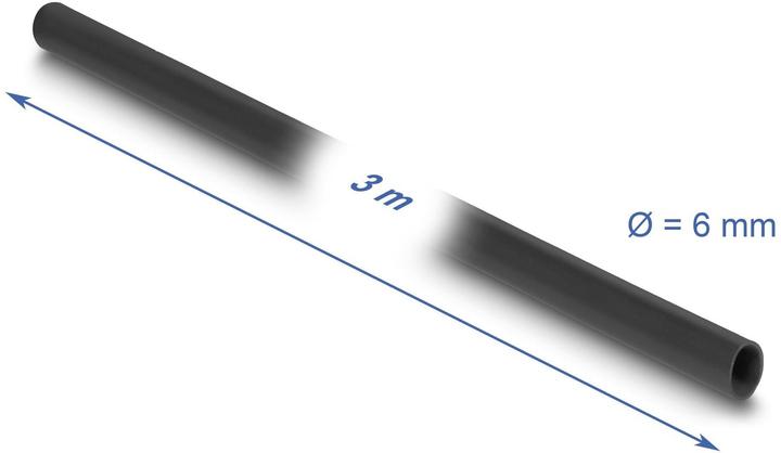 Actual product image Delock PVC insulating hose 3 m x 6 mm black (Cable conduit, 300 cm)