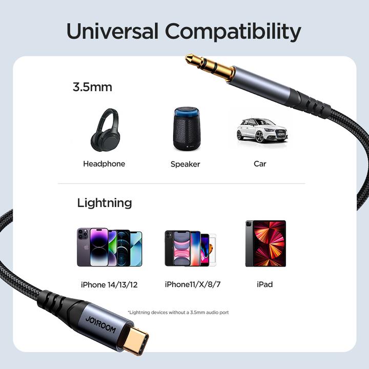 Produktbild Joyroom USB-C – 3.5mm Klinke (1.20 m, Kabel ohne Stecker)