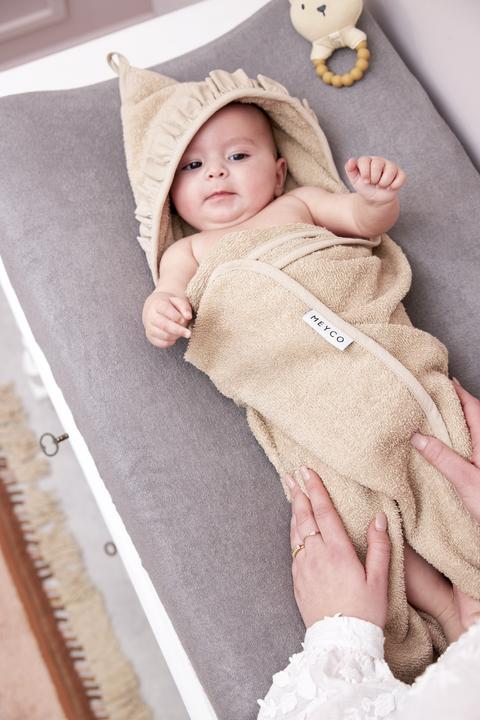 Meyco KAPUZENTÜCH FROTTEE RUFFLE - SAND - 80X80CM