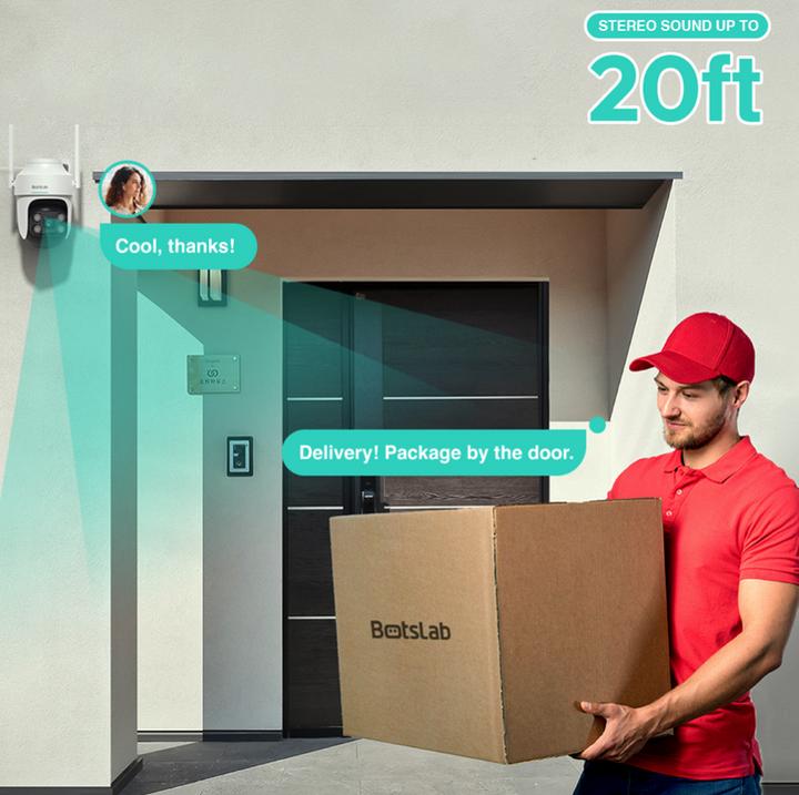 Image du produit Botslab Extérieur Pan / Tilt, Multi-scènes AI reconnaissance, 360° Smart Tracking, Large Aperture Lens, C