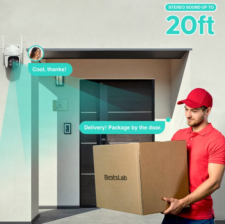 Actual product image Botslab Outdoor Pan / Tilt, Multi-scenes AI recognition, 360° Smart Tracking, Large Aperture Lens, C