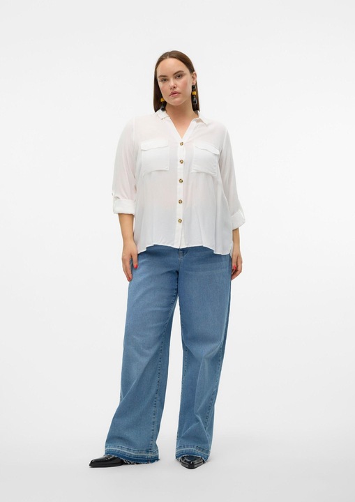 Produktbild Vero Moda Normal geschnitten Hemdkragen Curve Ärmel mit Umschlag Hemd Hemd (52)