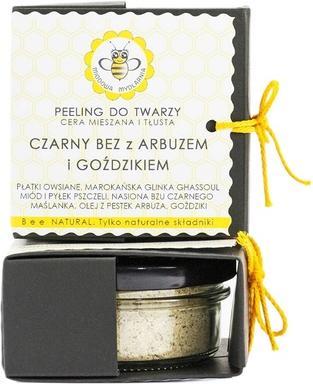 Actual product image Miodowa Mydlarnia Peelenig do twarzy Czarny Bez z Arbuzem 25g (Cleansing scrub)