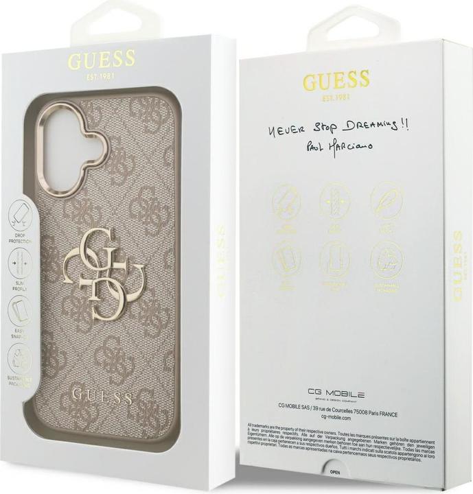 Produktbild Guess Back panel cover Apple iPhone 17 PU Leather 4G Metal Logo Gold Frame MagSafe Case Pink (Apple iPhone 17)
