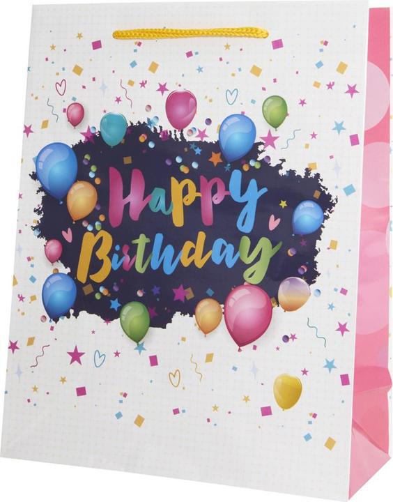 Produktbild Idena Geschenktasche Happy Birthday Ballons Kupferpapier 128g/m² 18x23x8cm (1x)