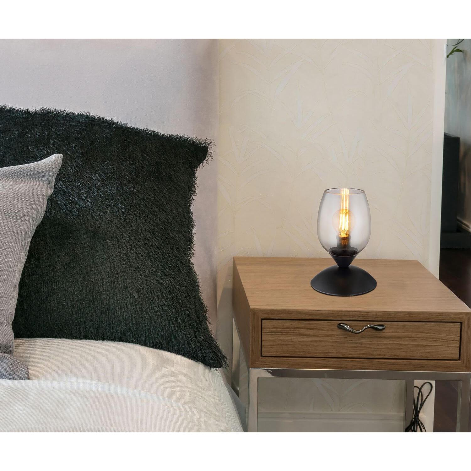 Thumbnail - Globo, Tischlampe, Kuwaita E14 Tischleuchte Schwarz Matt, Metall 18cm 24007S